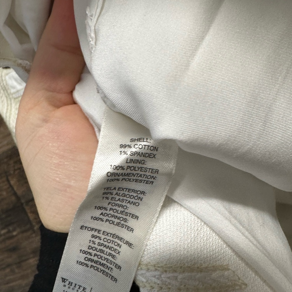 White House Black Market White Cream Knee-Length Pencil Skirt - Picture 6 of 7